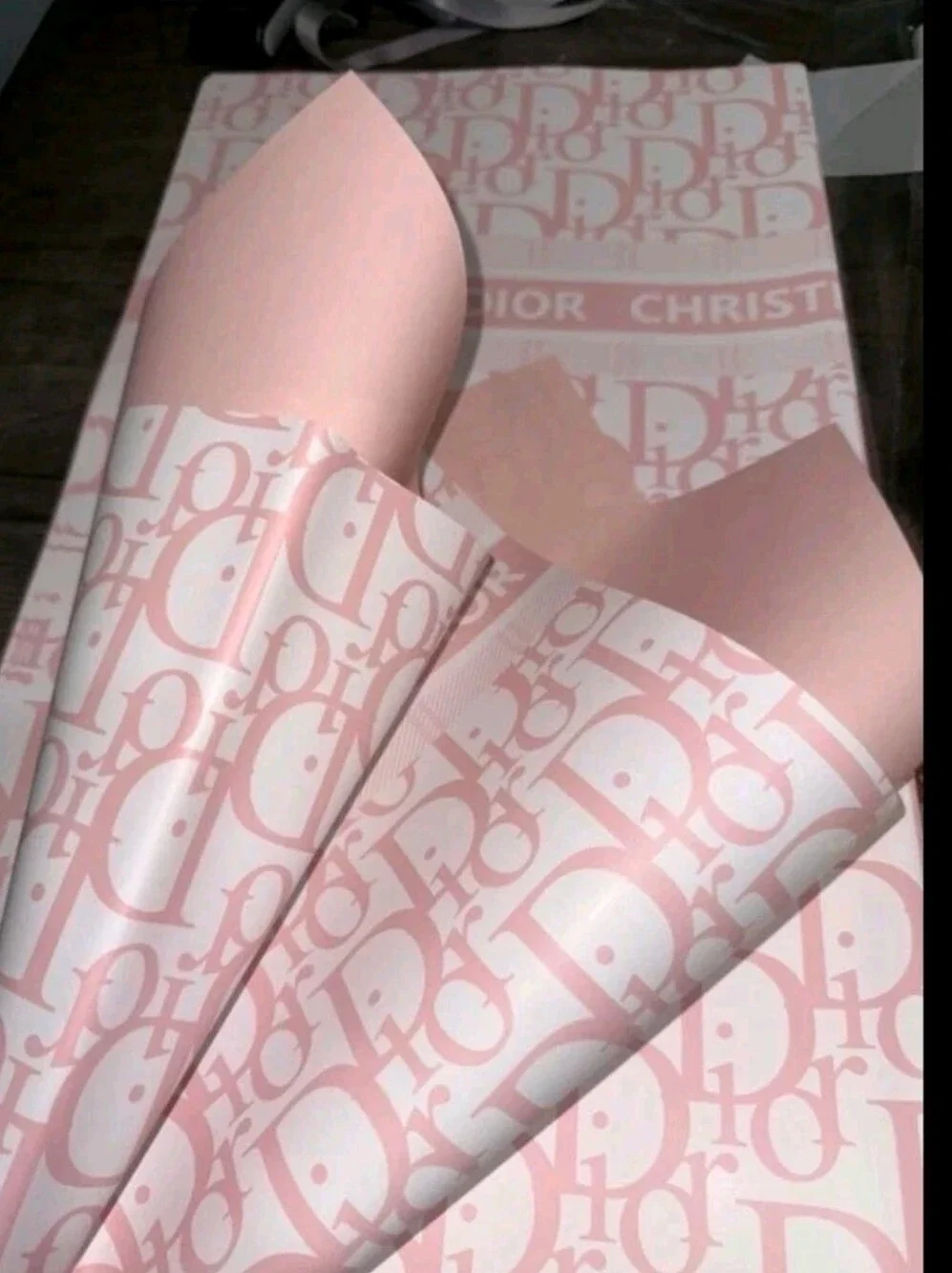 Pastel Peach  Floral Wrapping Paper 5 Sheets